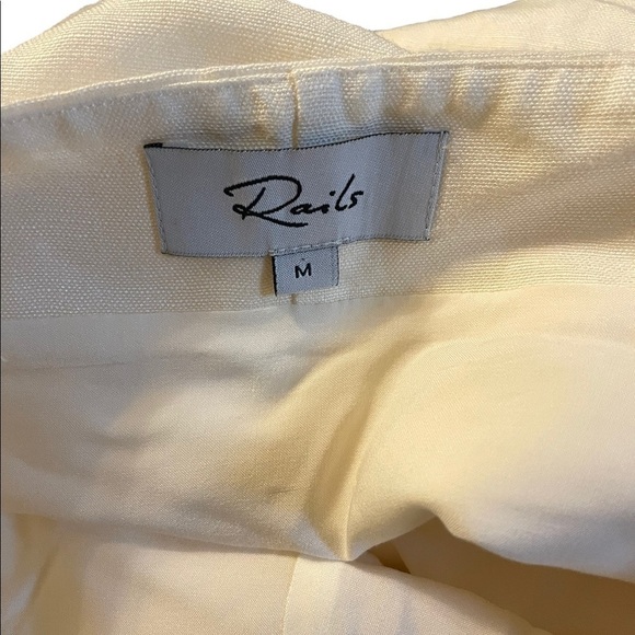 Rails Freya Parchment Linen Blend Lightweight Flowy Picket Button Up Midi Skirt - Picture 8 of 8